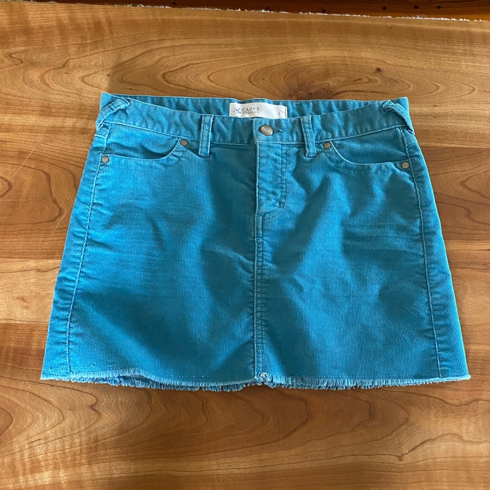 Carve Blue Corduroy Miniskirt